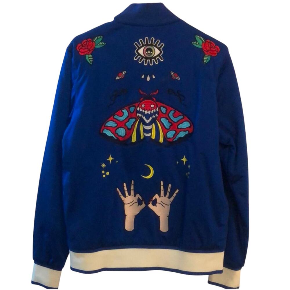 RARE!  Adidas Originals Embellished Arts Bomber Jacket - Picture 3 of 5